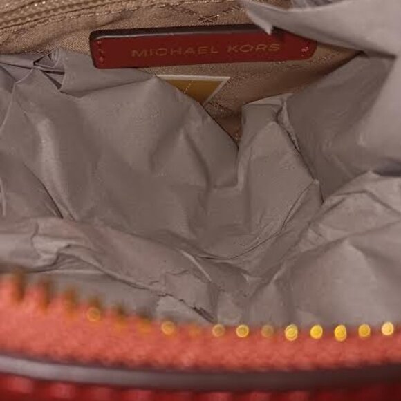 NWT Michael Kors Austin Medium Satchel-Shoulder Bag -Terracotta Pebbled Leather - Picture 16 of 16